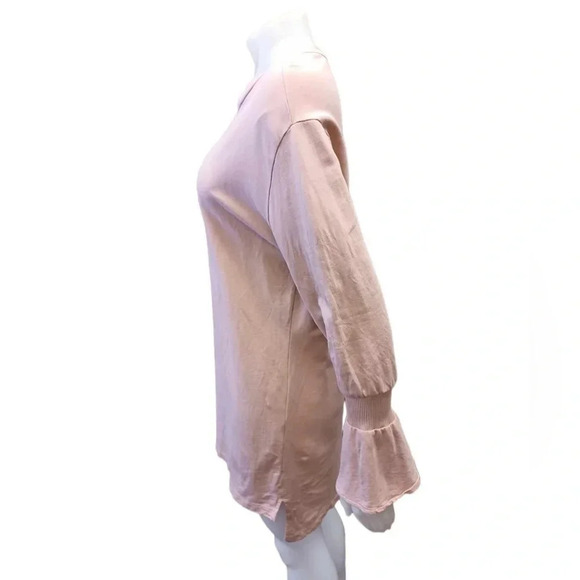 Zara Dusty Rose Tunic Mini Bell Sleeve Dress Size Small - Picture 3 of 10